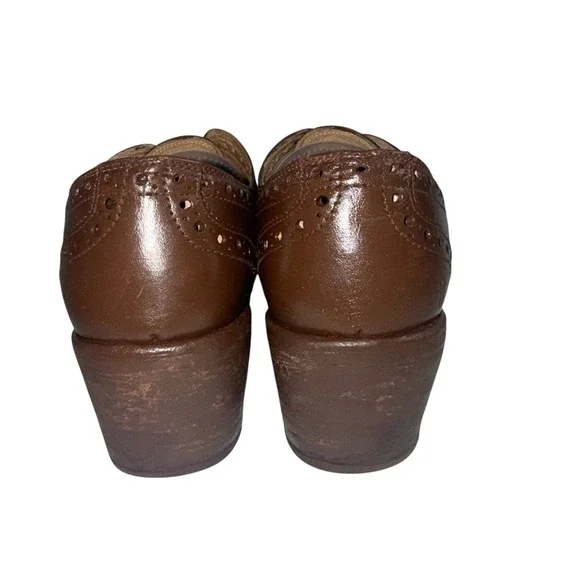 Frye Leather Oxford Maggie Perforated Wingtip Women's Size 11B Brown - Picture 7 of 11